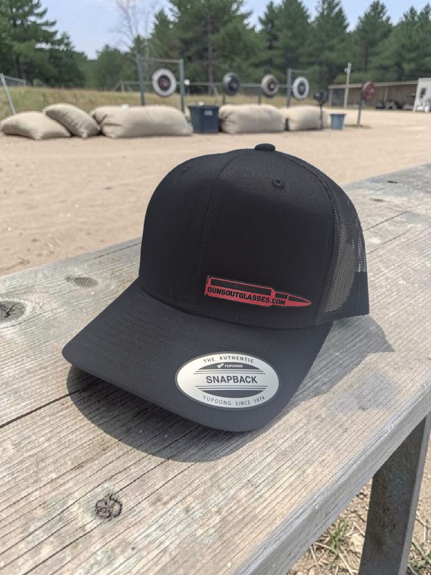 Snapback Trucker Hat - Black (Red)