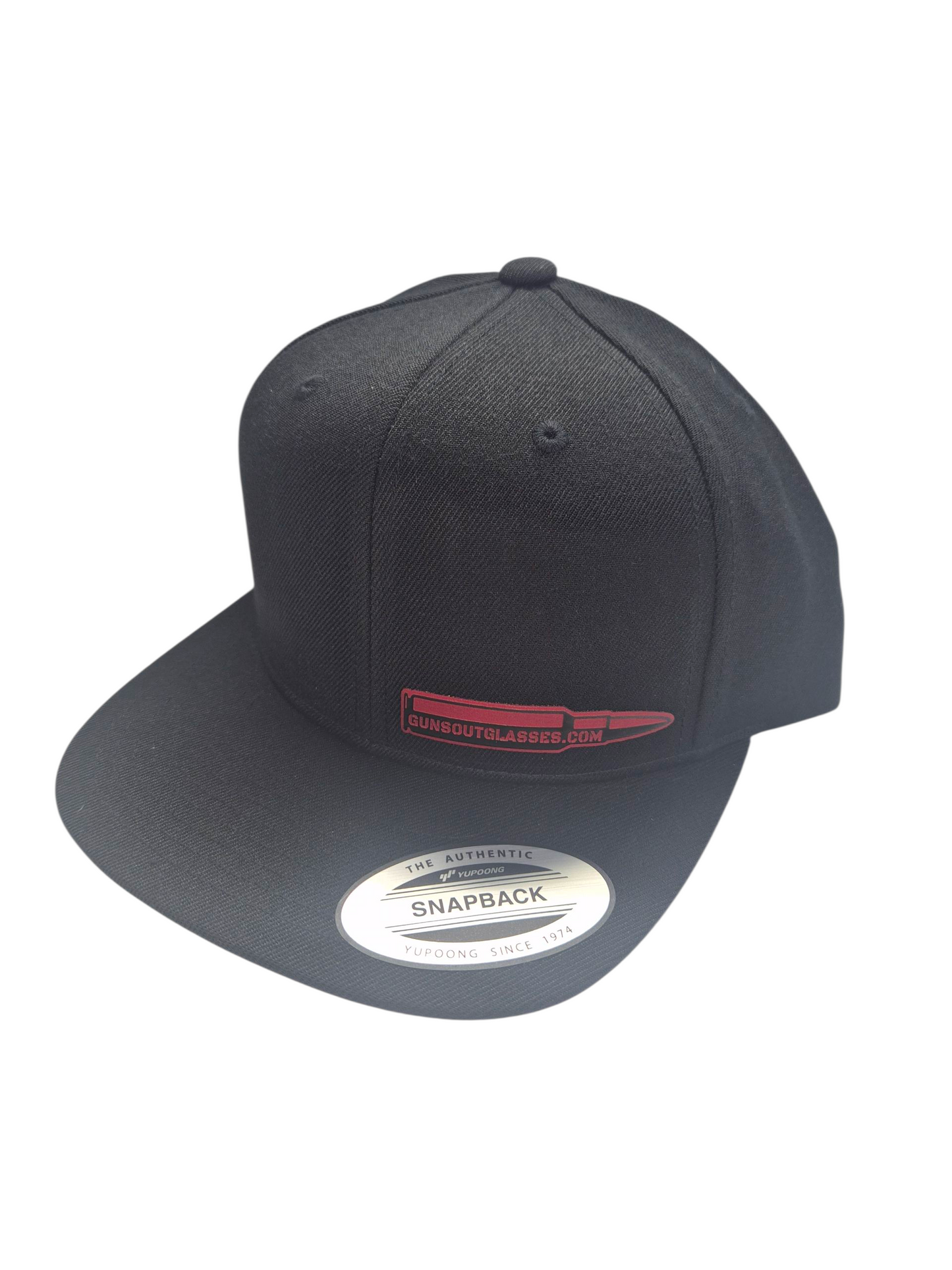 Flat Beak - Snapback Black with Red Patch