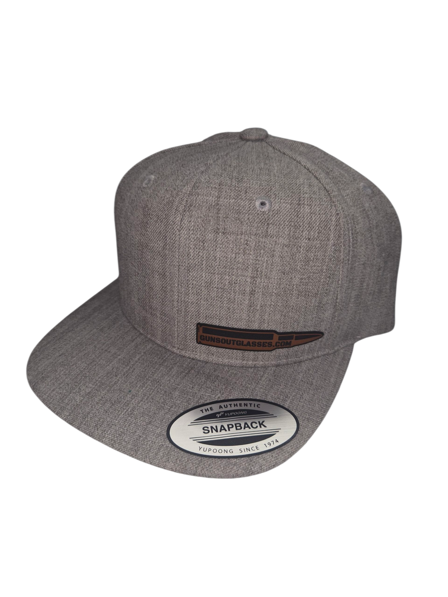 Flat Beak - Snapback Grey with Leather Patch