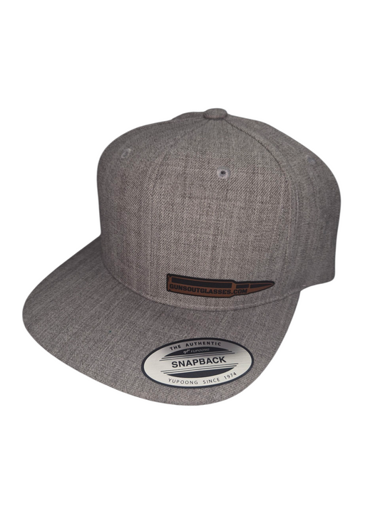 Flat Beak - Snapback Grey with Leather Patch