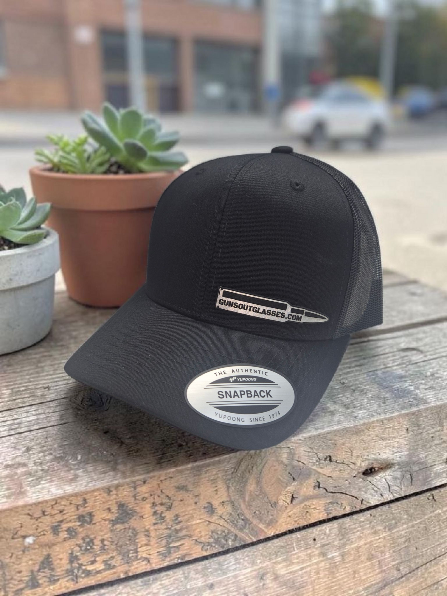 Snapback Trucker Hat - Black (Silver)