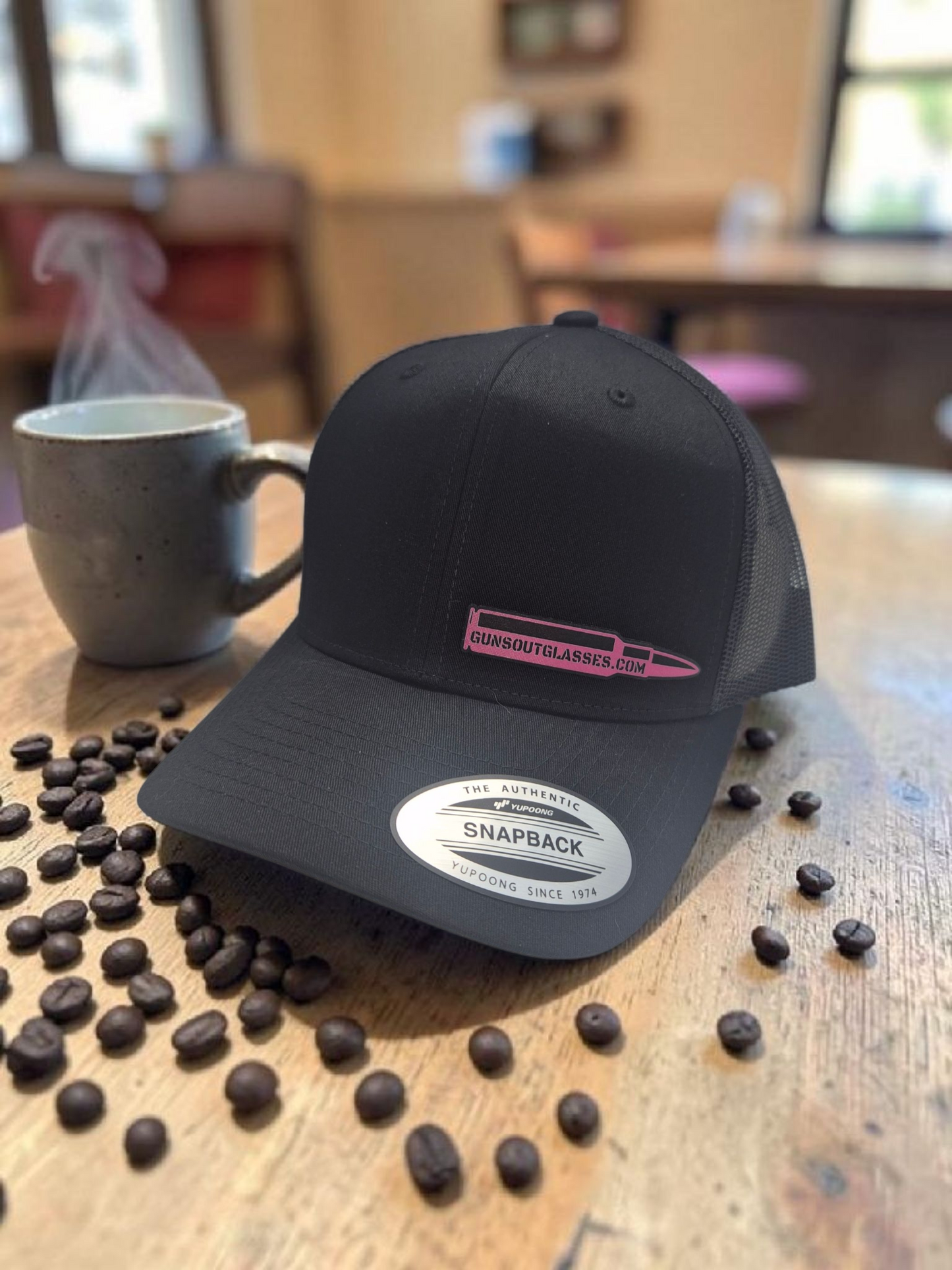 Snapback Trucker Hat - Black (Pink)