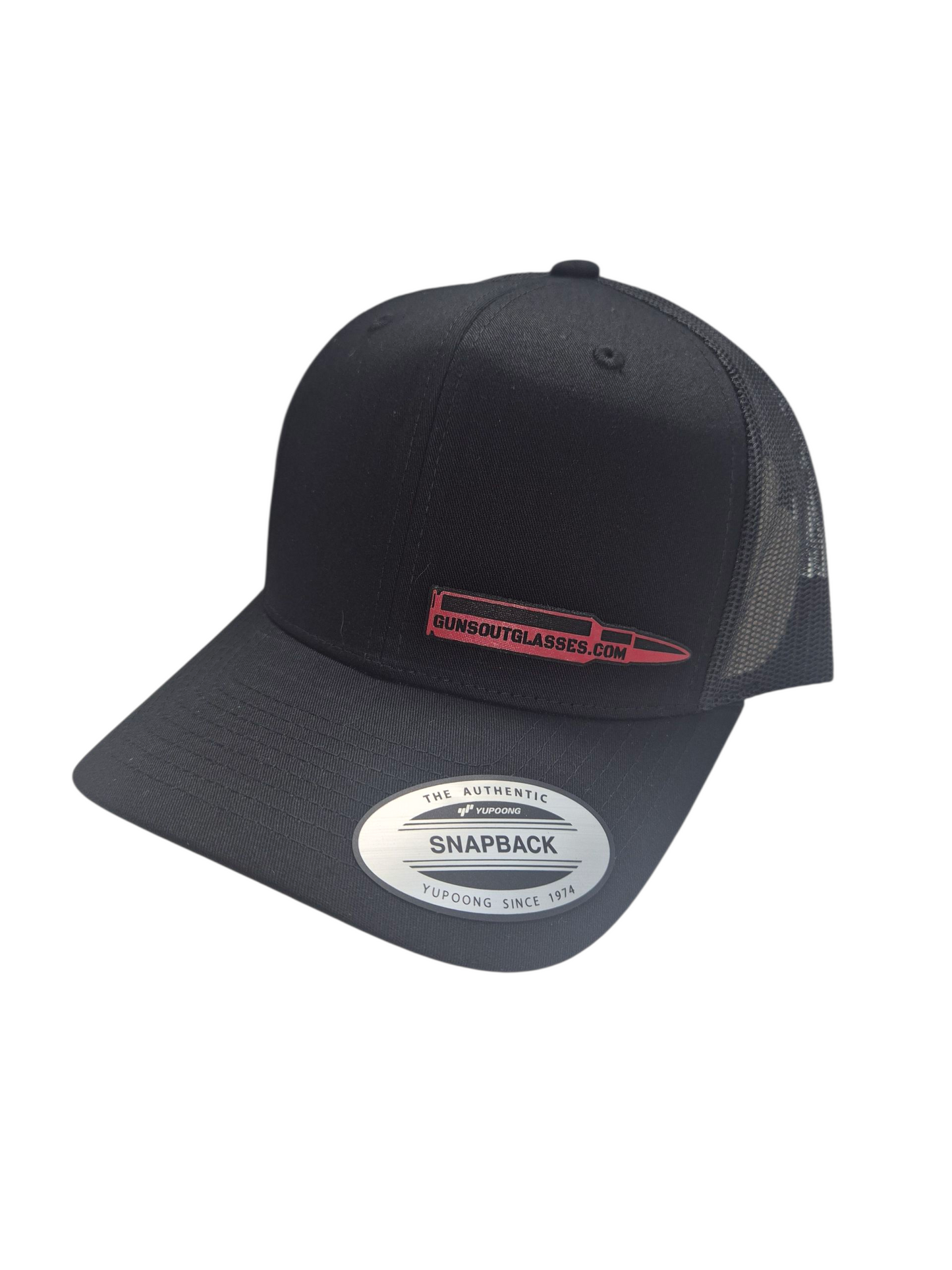 Snapback Trucker Hat - Black  (Red)